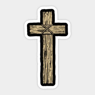 Wooden cross Sticker